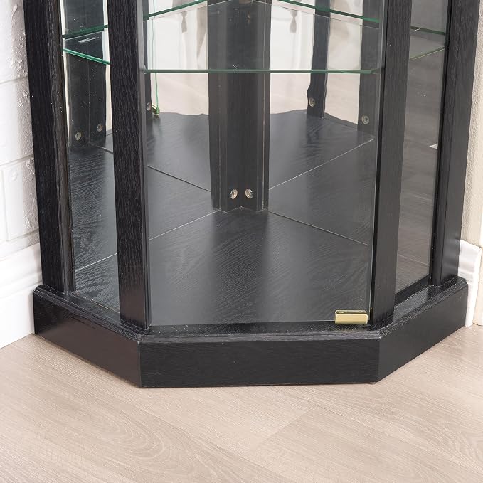 Corner Curio Cabinet, 150lbs Heavy Duty Glass Display Cabinet - Image 5