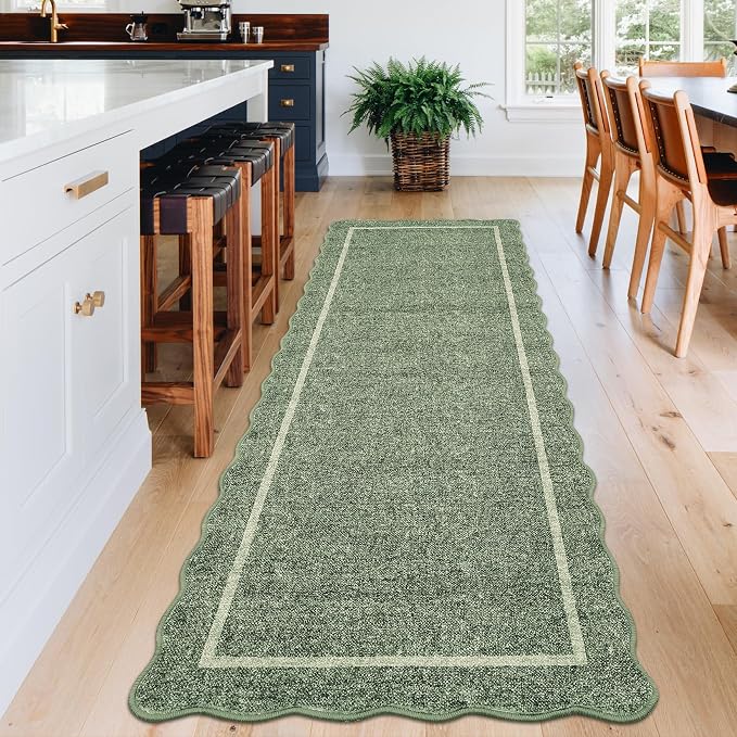 GarveeHome Scalloped Washable Runner Rug 2x8 Non Slip Kitchen Rugs - Image 2