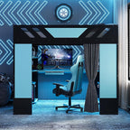 Full Size Wood Loft Bed with Built-in Workstation, Smart Storage, RGB Lighting - Image 3