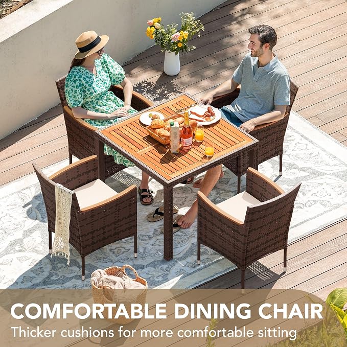 Devoko 5 PCS Furniture, Patio Conversation Set - Image 5