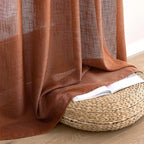 MIULEE Burnt Orange Fall Linen Curtains 52x84 Inch - Image 7