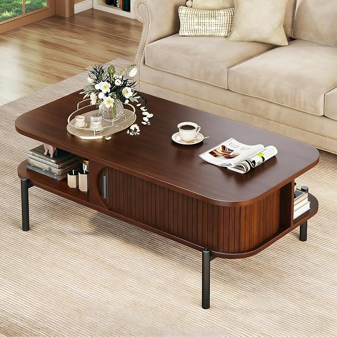 Coffee Table, 39.4" Mid Century Modern Coffee Tables by HUAHUU