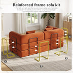 79in Convertible Sofa Bed, Corduroy Boneless Couch Bed, Futon Sleeper Sofa Pull - Image 7