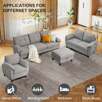 84" Convertible Sectional Sofa Set, 3 Seat L Shaped Couch - Image 6