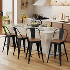 Andeworld Metal Bar Stools Set of 4, 30 inch Bar Height Barstools - Image 5
