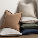 MIULEE Linen Fringe Decorative Throw Pillow Covers Light Olive Green 18x18 | - Image 5