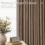 Dutch Cocoa Pinch Pleated Linen Semi Sheer Curtains 45 Inch Length 2 Panels | - Image 3