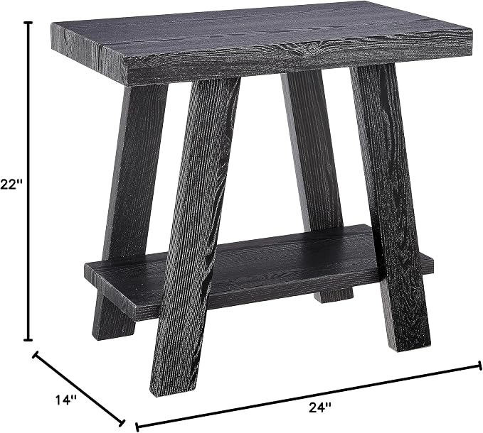Roundhill Furniture Athens Contemporary Wood Shelf Side Table - Image 8
