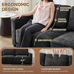143.8" Modular U Shaped Sofa, Oversized Sectional Cloud Couch, 6 Seater Deep - Image 3