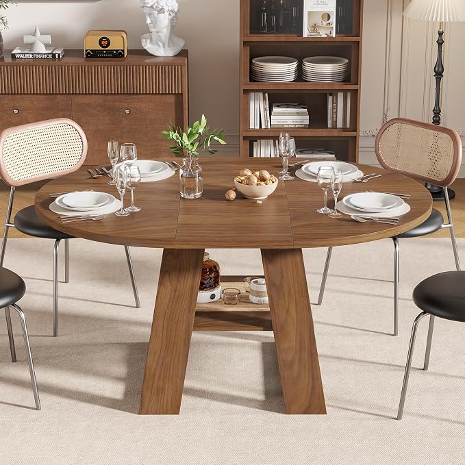 43.3in-59in Extendable Round Dining Table - Image 8