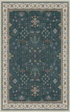 Dark Green Oushak 5x8 Living Room Rug - Image 3