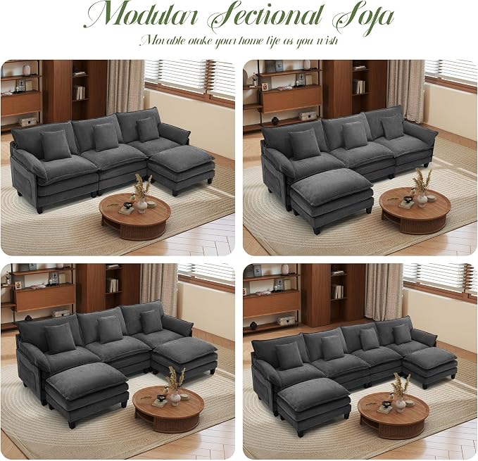 Cloud Couch, Deep Seat Couches for Living Room, Bedroom and Apartment, L Shaped - Image 7