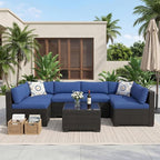 7-Piece Outdoor Patio Furniture Set, Modular Sectional Sofa - Image 7