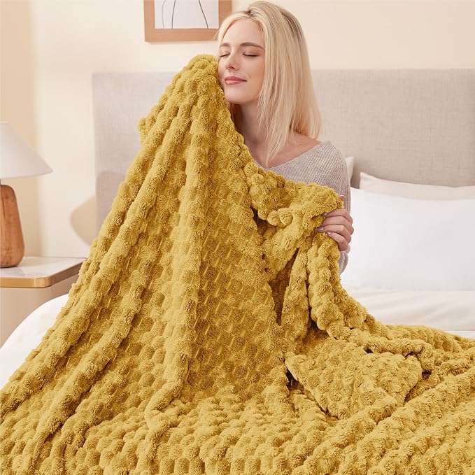 EXQ Home Gentle Soft Fleece Throw Blanket – Cozy Lightweight 3D Imitation - Image 4