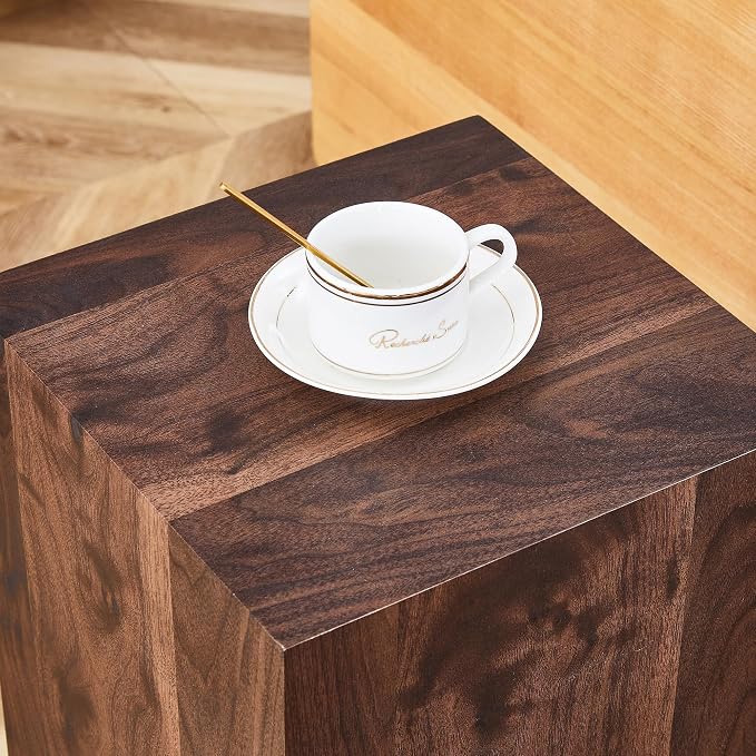 Rustic Natural Rectangular End Coffee Table, Modern Elegant Bedside Nightstand - Image 9