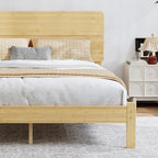 BOSRII 12in High Solid Bamboo Wood Platform Full Size Bed Frame - Image 5