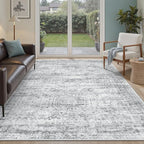 Soalmost 7x9 Area Rug for Living Room Washable Rugs Non-Slip Grey | Low-Pile by Soalmost