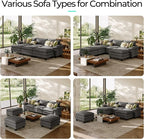 LINSY HOME 123" Modular Sectional Sofa, 3-Seat Corduroy Modern Cloud Couch - Image 7