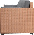 Outsunny Patio Couch PE Wicker Deep Seating Outdoor Sofa - Image 8