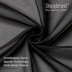 Simplebrand Black Sheer Curtains 72 Inches Long 2 Panels - Image 3