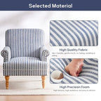 HUIMO Linen Fabric Accent Chair, Mid-Century Modern Armchair - Image 4
