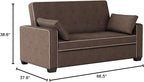 Serta Ainsley Loveseat with Pull Out Sleeper Microfiber Java Full - Image 3
