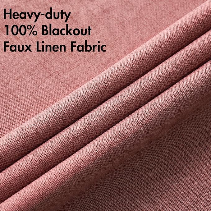 MIULEE 100% Blackout Linen Curtains - Image 5