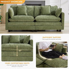 76'' Cloud Deep Seat Loveseat, Upholstered Chenille Modular 2-Seats Sectional - Image 3