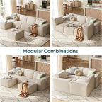 LINSY HOME Modular Sectional Sofa, Corduroy Sectional Cloud Couches - Image 6