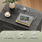 Huuger Nightstand with Charging Station, 3 Drawer Night Stand, 22 Inch Wider - Image 4