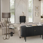 WERMO 28'' Fluted Black Bar Cabinet - Image 7