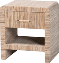 Bali & pari Callan Bohemian Woven Natural Grasscloth 1-Drawer Nightstand by balipari
