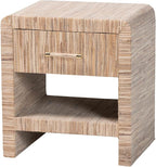 Bali & pari Callan Bohemian Woven Natural Grasscloth 1-Drawer Nightstand by balipari