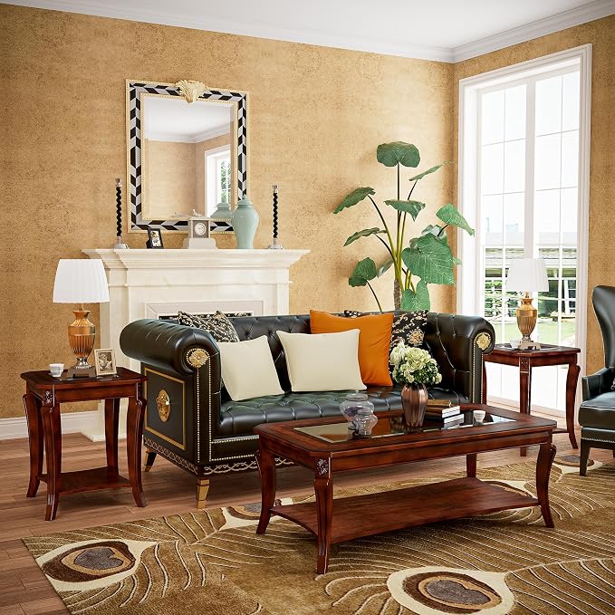 Traditional Distressed Farmhouse Style Coffee Table Set - Image 4