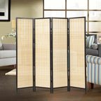 Roundhill Furniture Inkwell 4-Panel Bamboo Room Divider, Folding Portable by RoundhillFurniture