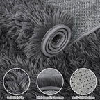 2x6 Fluffy Shag Area Rugs for Living Room Bedroom: Soft Plush Carpet Grey | - Image 5