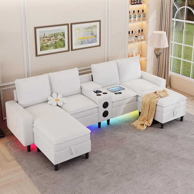 Sectional Couches for Living Room, 4 Seat Sectional Sofa - Image 2