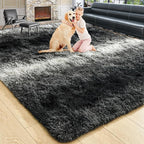 4x6 Black and White Fluffy Soft Area Rug Non-Slip - Image 9