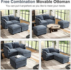 58" Cloud Couch Loveseat, Deep Seat Modular Sectional Sofa - Image 5