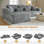 110" Cloud Sectional Couch, Modular Sectional Sofa - Image 6
