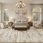 Soalmost 10x14 Area Rugs for Living Room Washable Rug Non-Slip Brown | Large - Image 3
