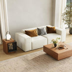 POVISON Minimalist Side Table, 17.71" Wood End Table - Image 3