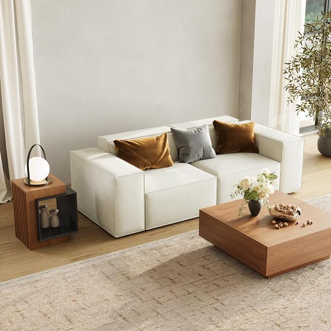 POVISON Side Table Set, 17.71" Wood End Table - Image 3