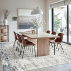 Soalmost 10x12 Area Rugs for Living Room Washable Rug Non-Slip Blue/Ivory | - Image 4