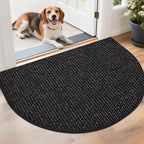 BEQHAUSE Dirt Trapper Door Mat 26" x 40" Half Circle Non Slip Rugs, Absorbent by BEQHAUSE