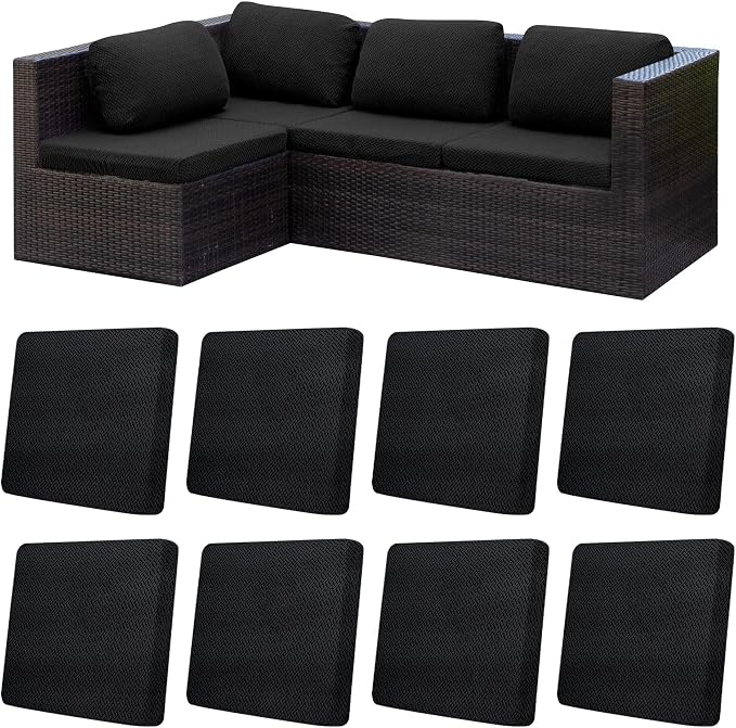 8Pcs Patio Cushion Covers, Outdoor Stretch Cushion Covers, Washable | Stretch by Unknown