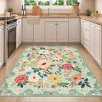 DUKINO 4x5 Area Rug for Entryway, Soft Floral Washable Rug Non Slip, - Image 4