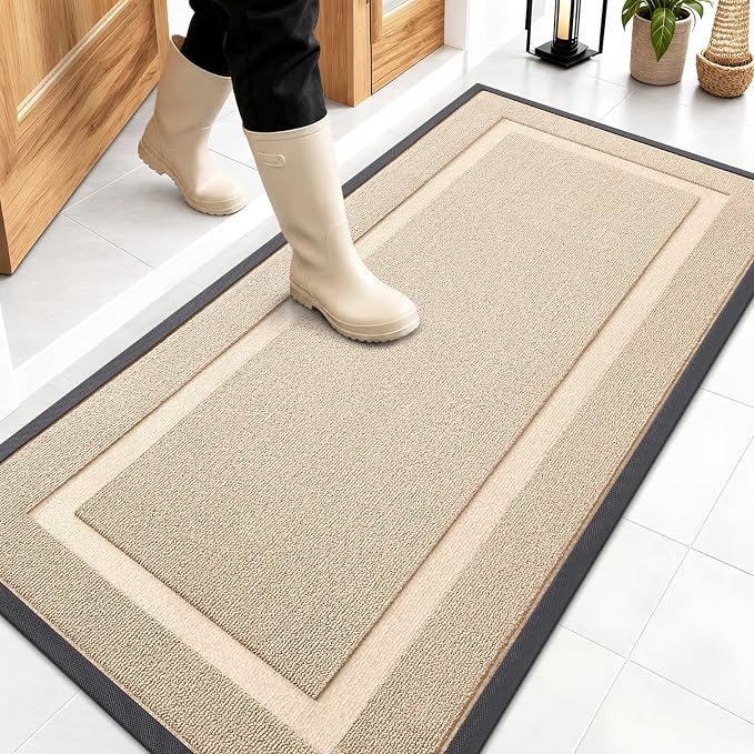 OLANLY Front Door Mat Outside 47x23, All-Season Heavy-Duty Rubber Doormat | by OLANLY