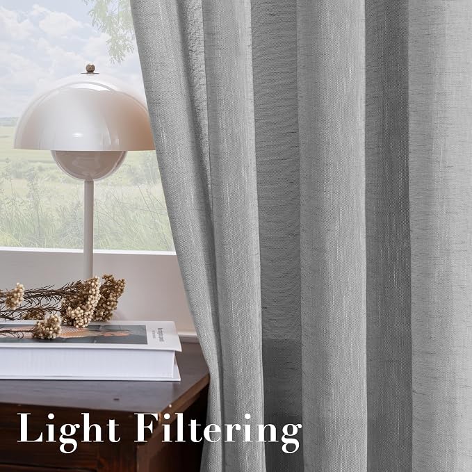 H.VERSAILTEX Linen Curtains Flax Linen Blended Curtain Panels - Image 5