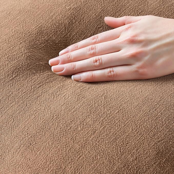 MIULEE Linen Fringe Decorative Fall Euro Throw Pillow Covers Brown 26x26 | Set - Image 2